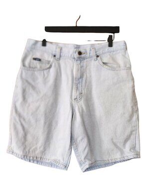 Vintage 1980s Lee Denim Jean Shorts Light Wash Mens Size 36 Short